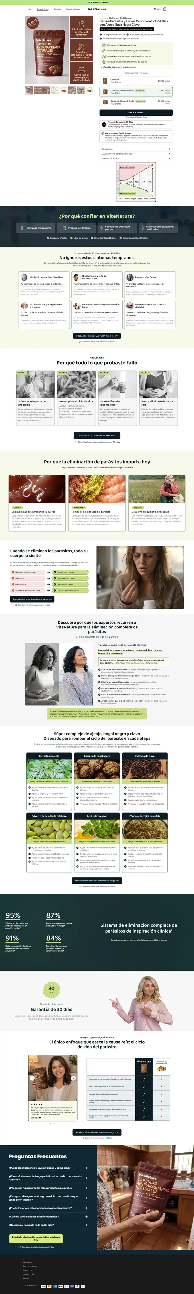 Pet Relief product page design — full-page portfolio screenshot