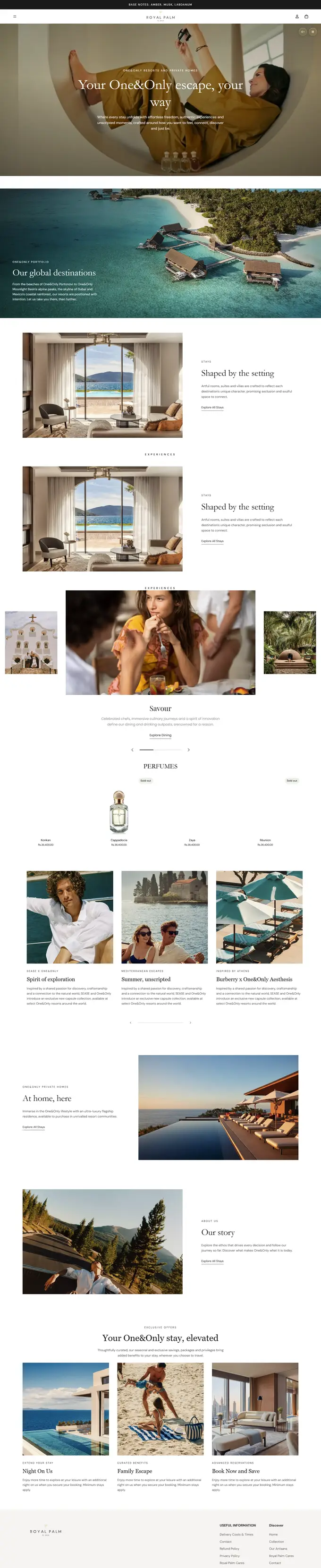 Royal Palm Beauty homepage design — full-page portfolio screenshot