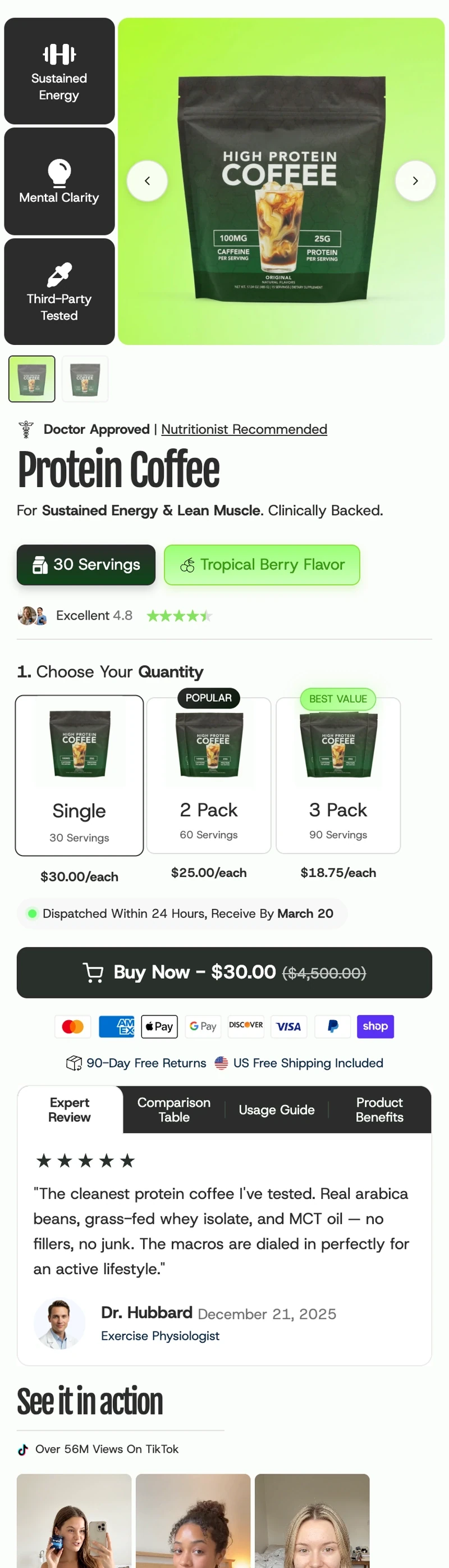 Coffee product page reference demo from the supplied showcase